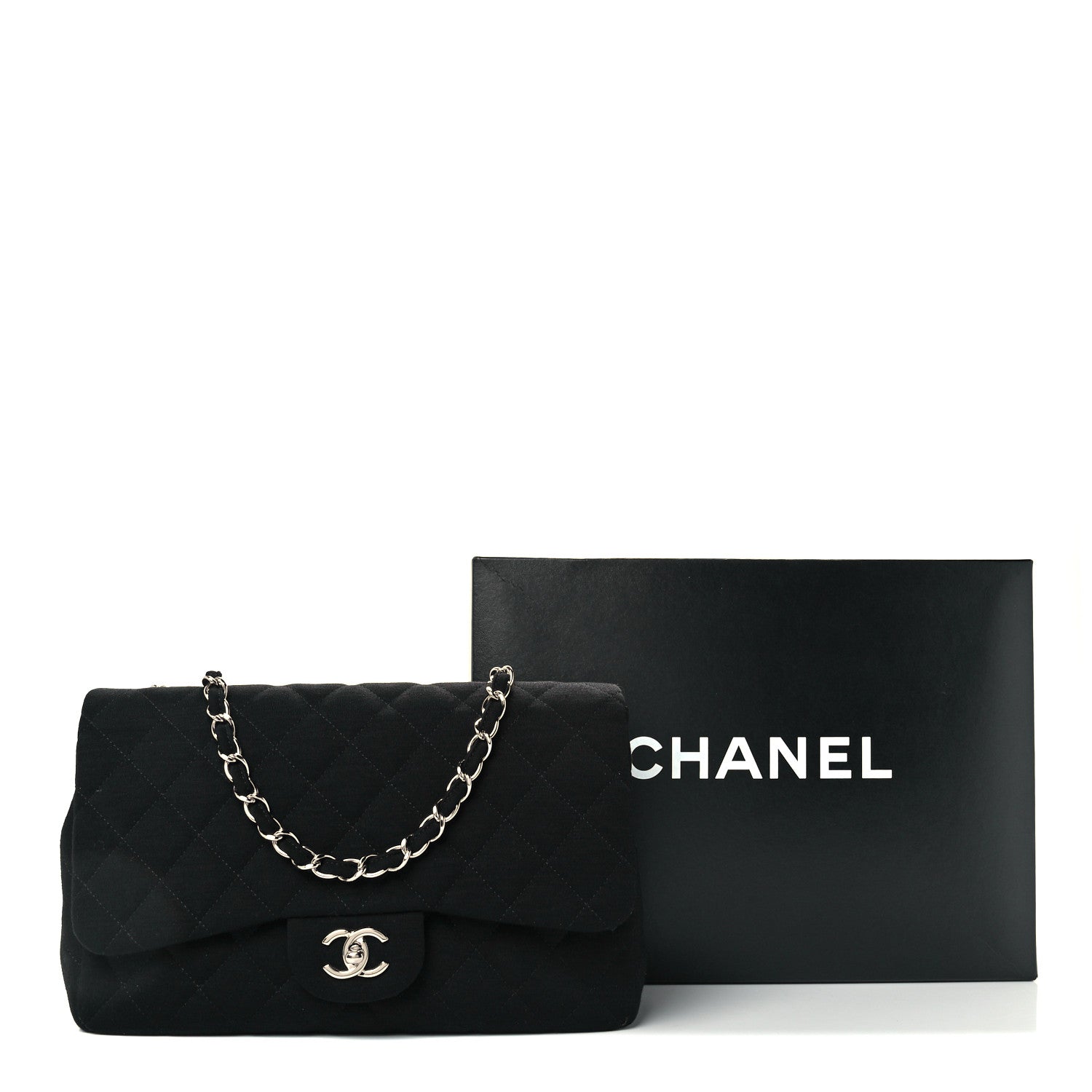 Chanel Jersey Quilted Jumbo Single Flap Black 13 of 13