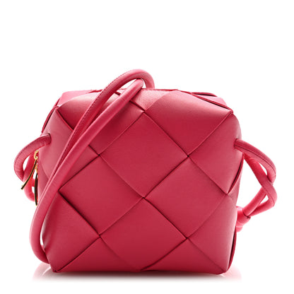 Bottega Veneta Lambskin Maxi Intrecciato Mini Cassette Camera Bag Cranberry 1 of 9