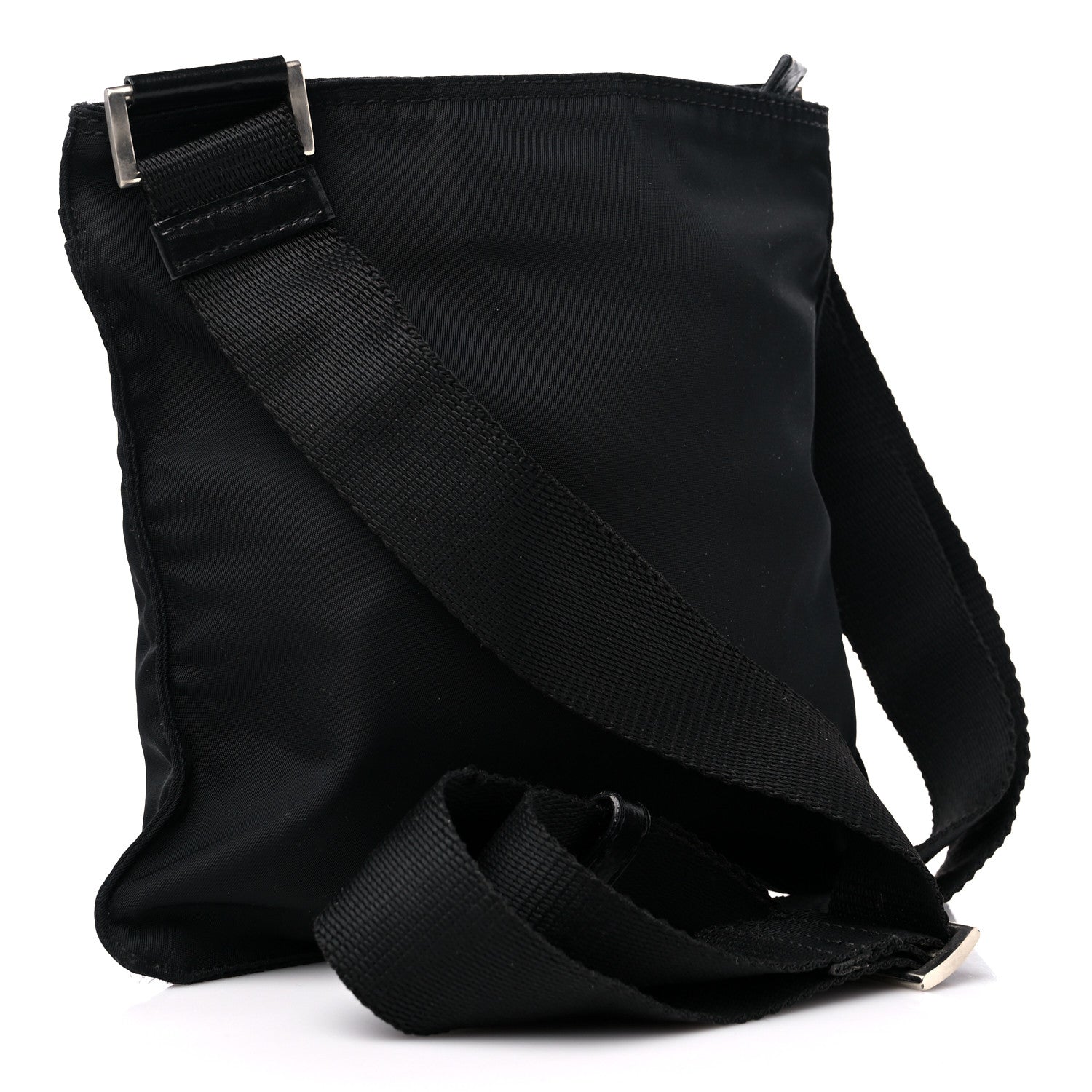 Prada Nylon Flat Messenger Bag Black 3 of 11