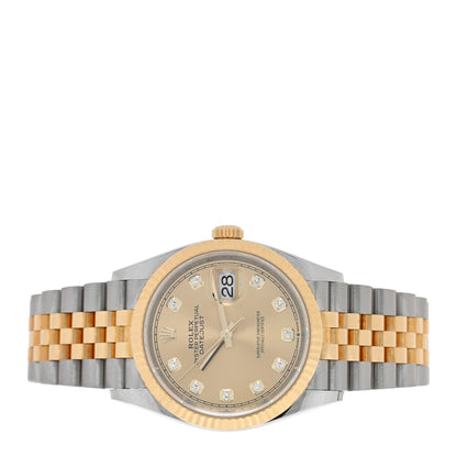 Rolex Stainless Steel 18K Yellow Gold Diamond 36mm Oyster Perpetual Datejust Watch Champagne 126233 2 of 5