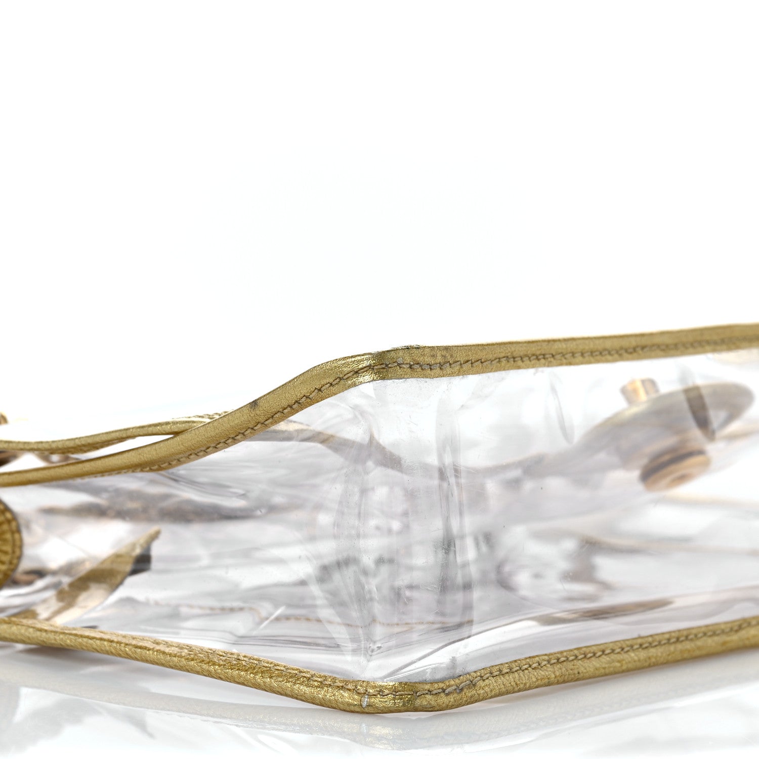 Chanel Metallic Lambskin PVC Medium Naked Flap Gold 7 of 9