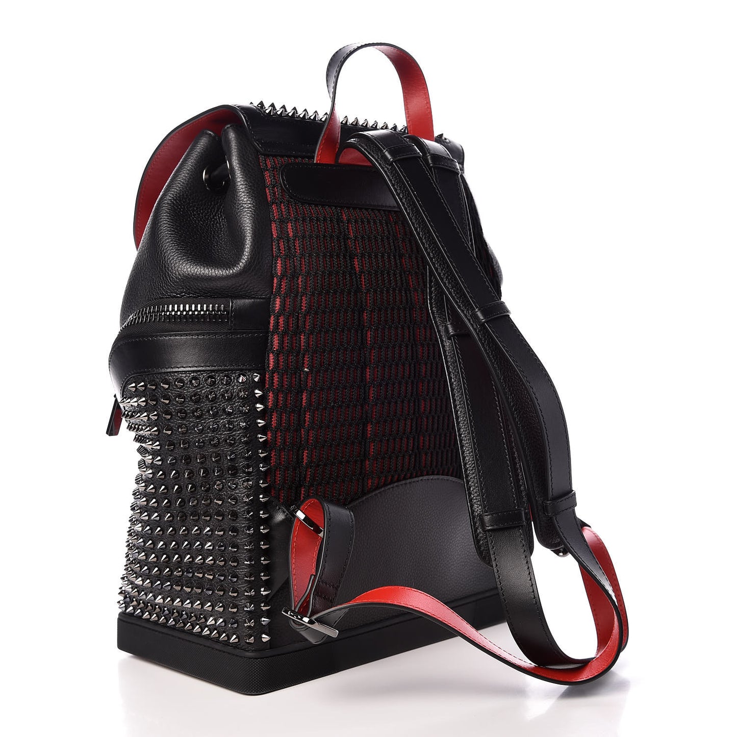 Calfskin Spiked Explorafunk Backpack Black