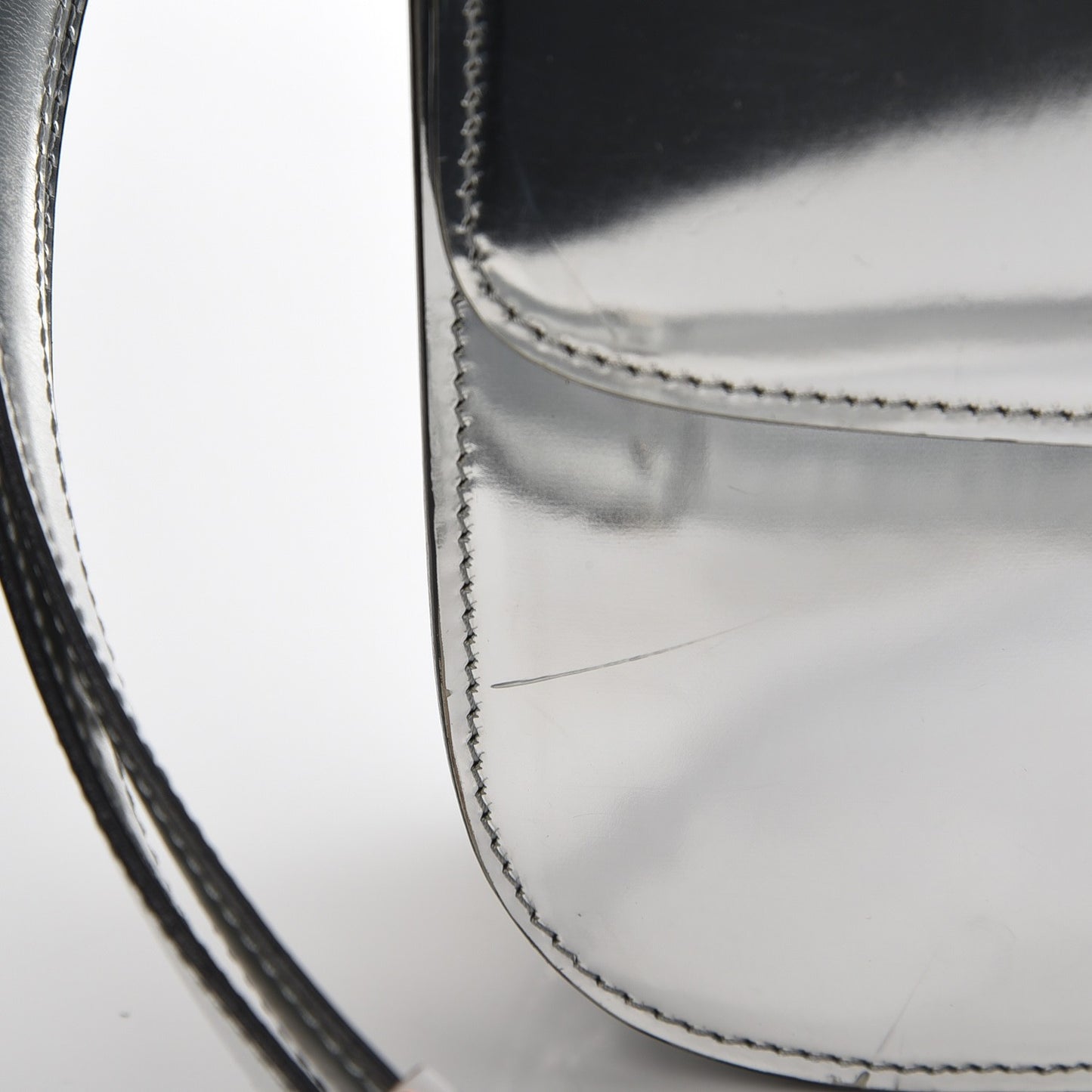 Mirror Box Calfskin Medium Classic Box Flap Bag Silver