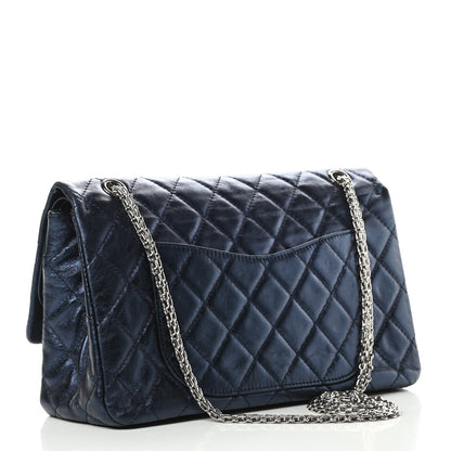 Chanel Metallic Aged Calfskin Quilted 2.55 Reissue 227 Flap Blue 3 of 11