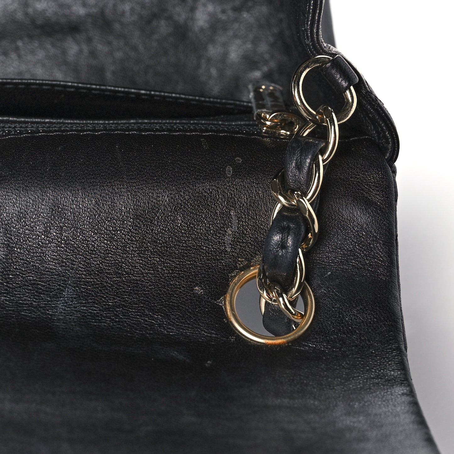 Lambskin Quilted Mini Rectangular Flap Black