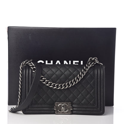Chanel Caviar Quilted Medium Boy Flap Black 11 of 11