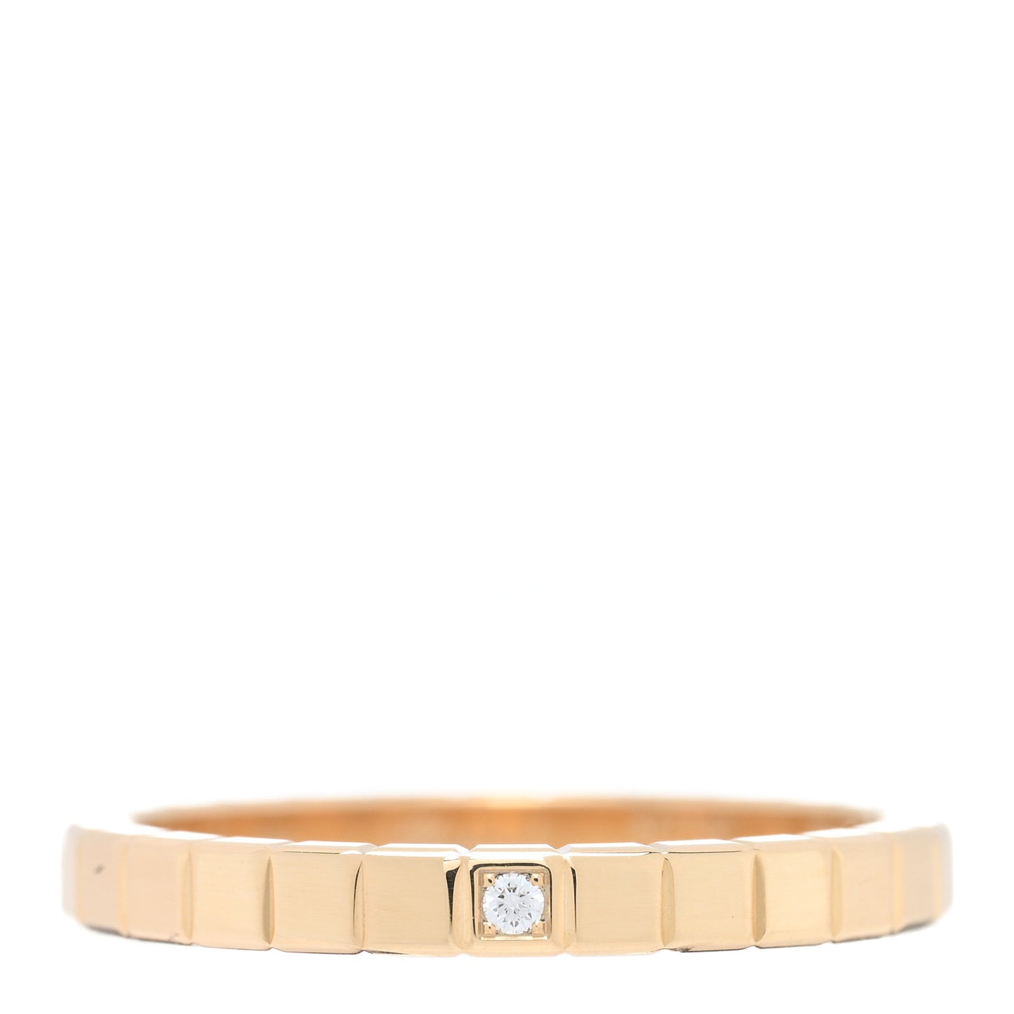 18K Yellow Gold Diamond Ice Cube Band Ring 55 7.25