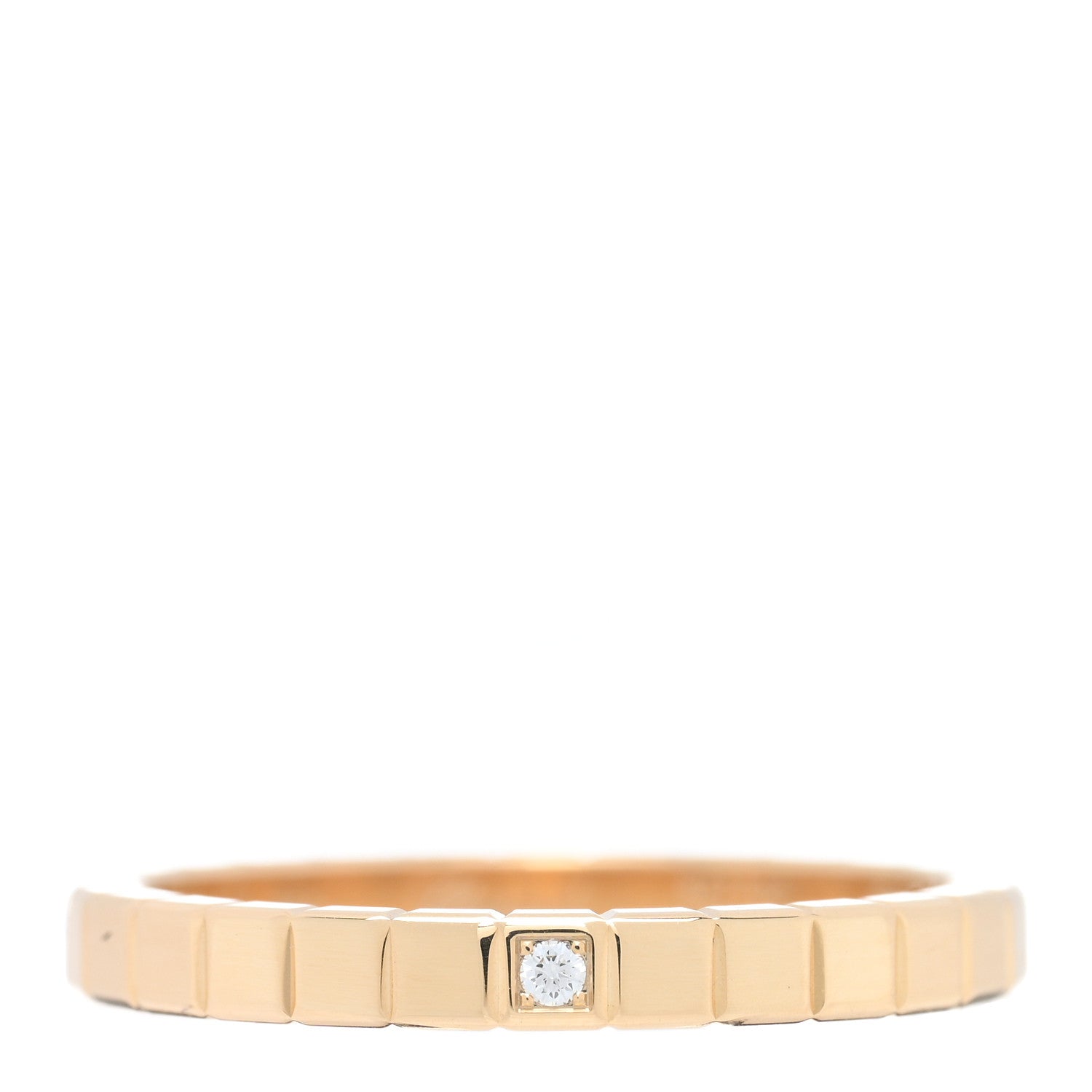 Chopard 18K Yellow Gold Diamond Ice Cube Band Ring 55 7.25 1 of 5