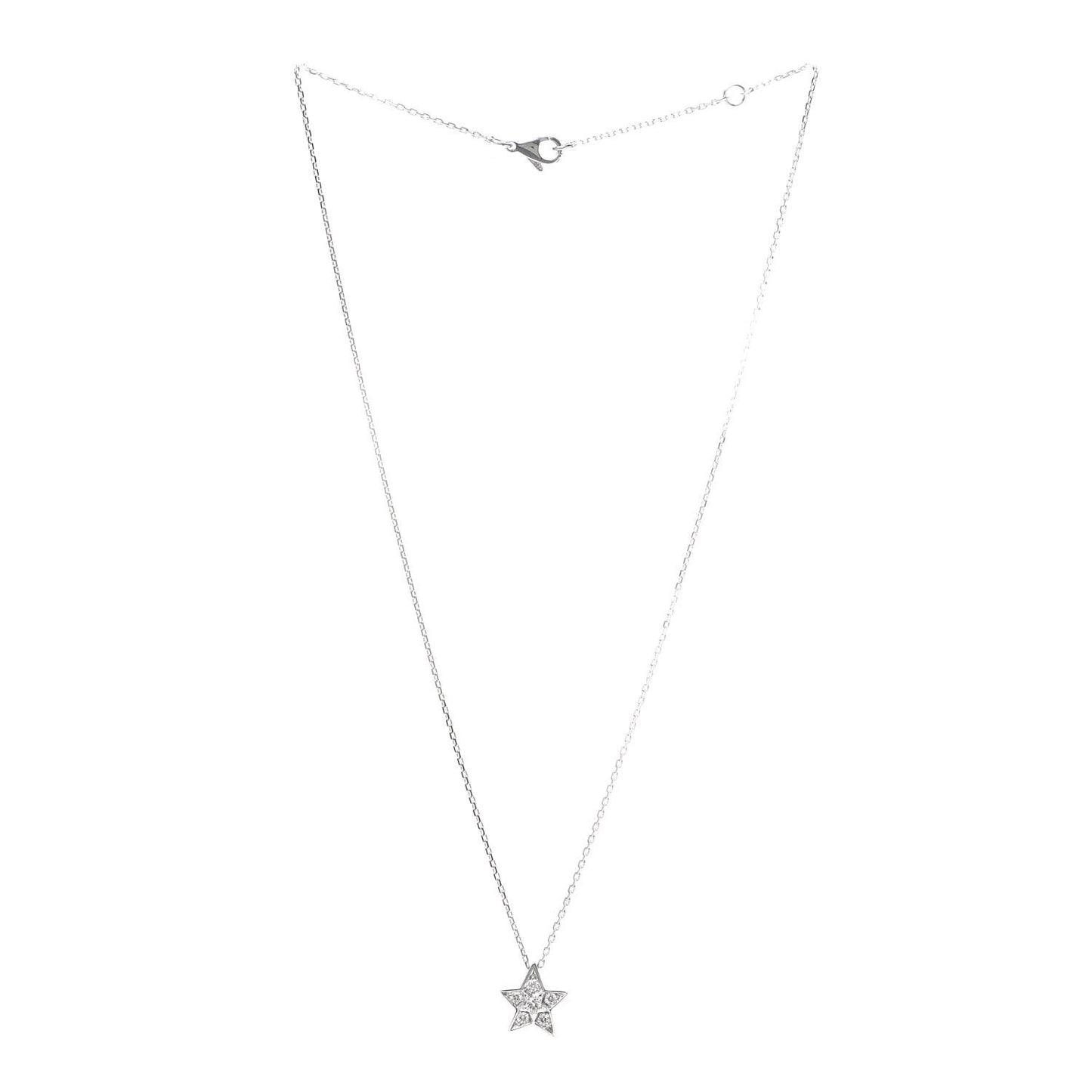 18K White Gold Diamond Small Comete Geode Pendant Necklace