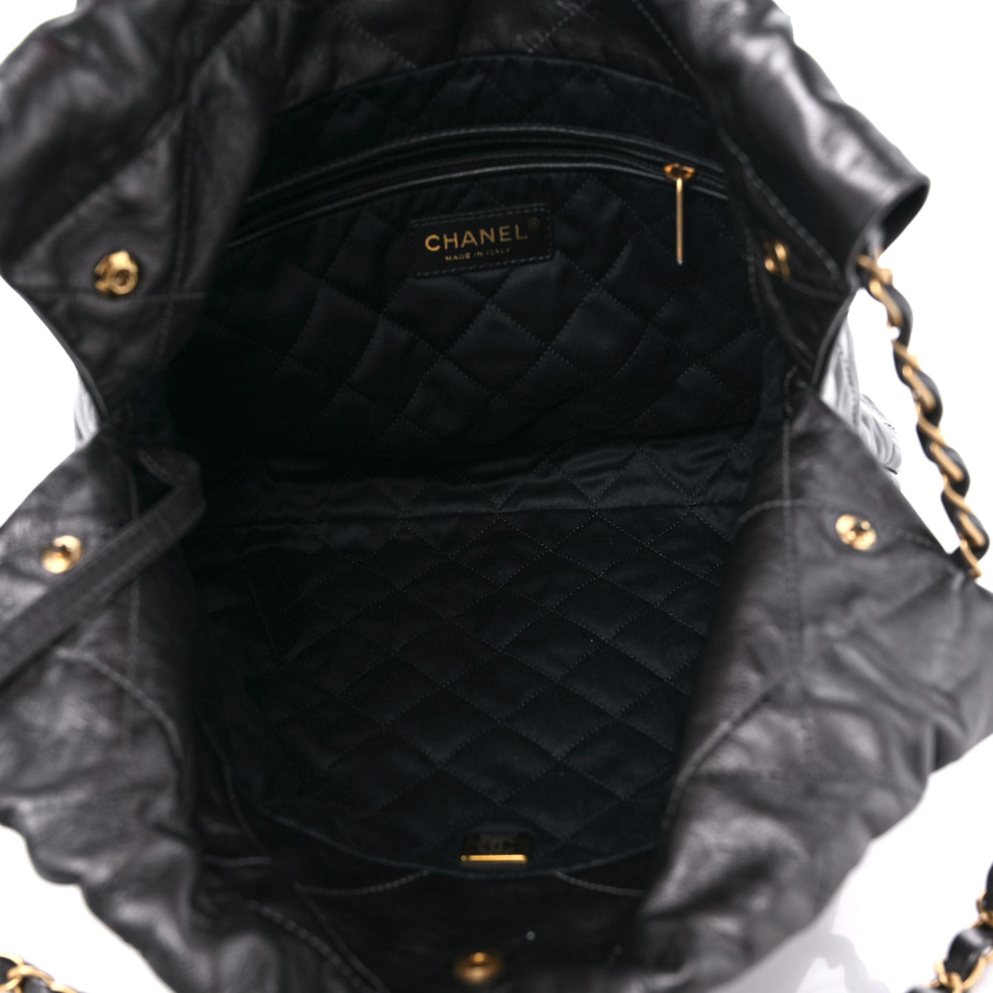 Metallic Calfskin Quilted Small Chanel 22 Ruthenium