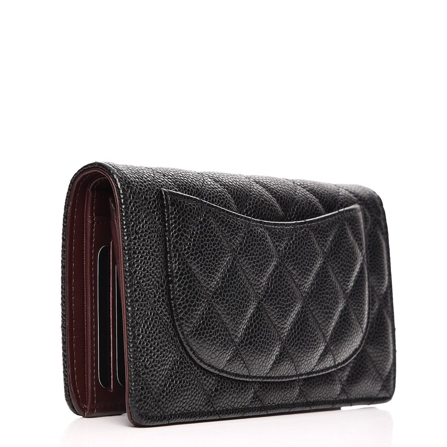 Caviar Quilted Yen Wallet Black