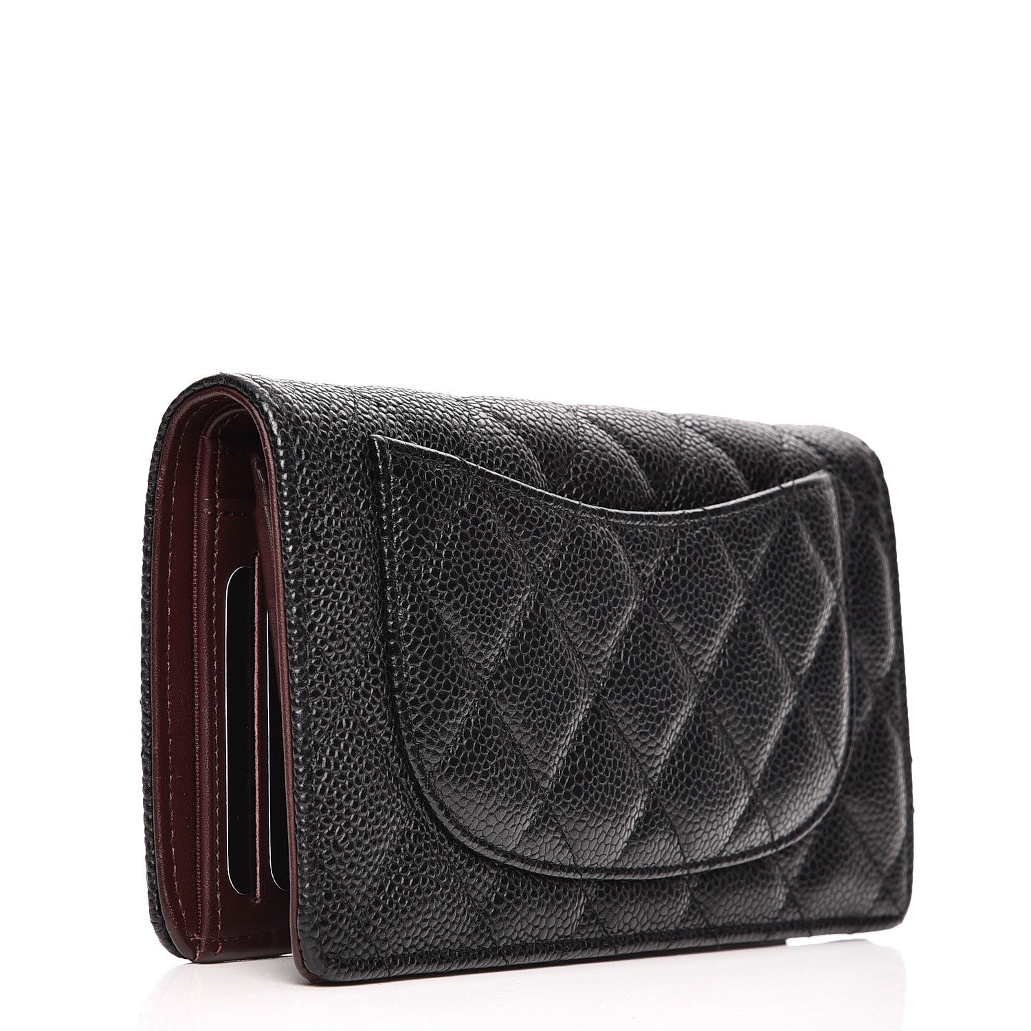 Chanel Caviar Quilted Yen Wallet Black 3 of 8