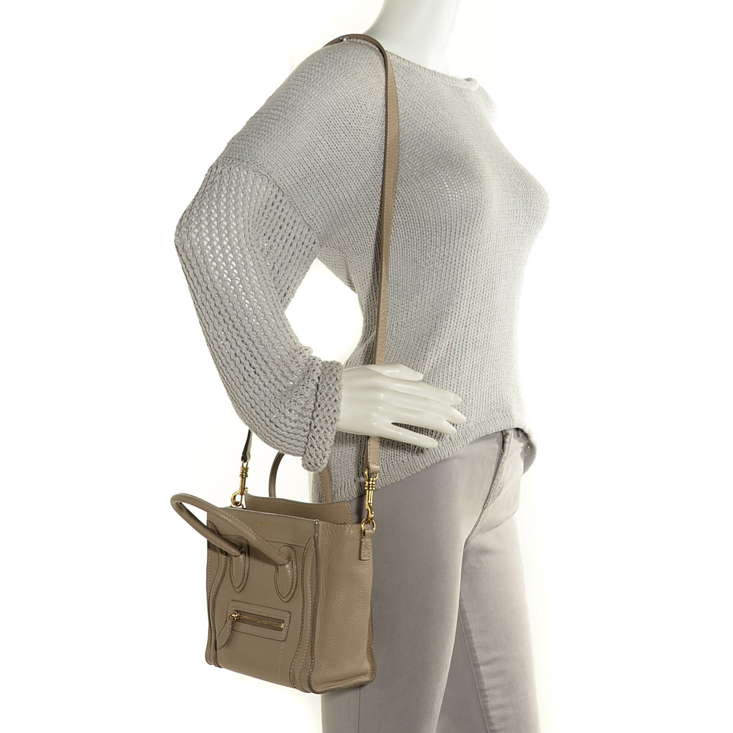 Celine Pebbled Calfskin Nano Luggage 2 of 9