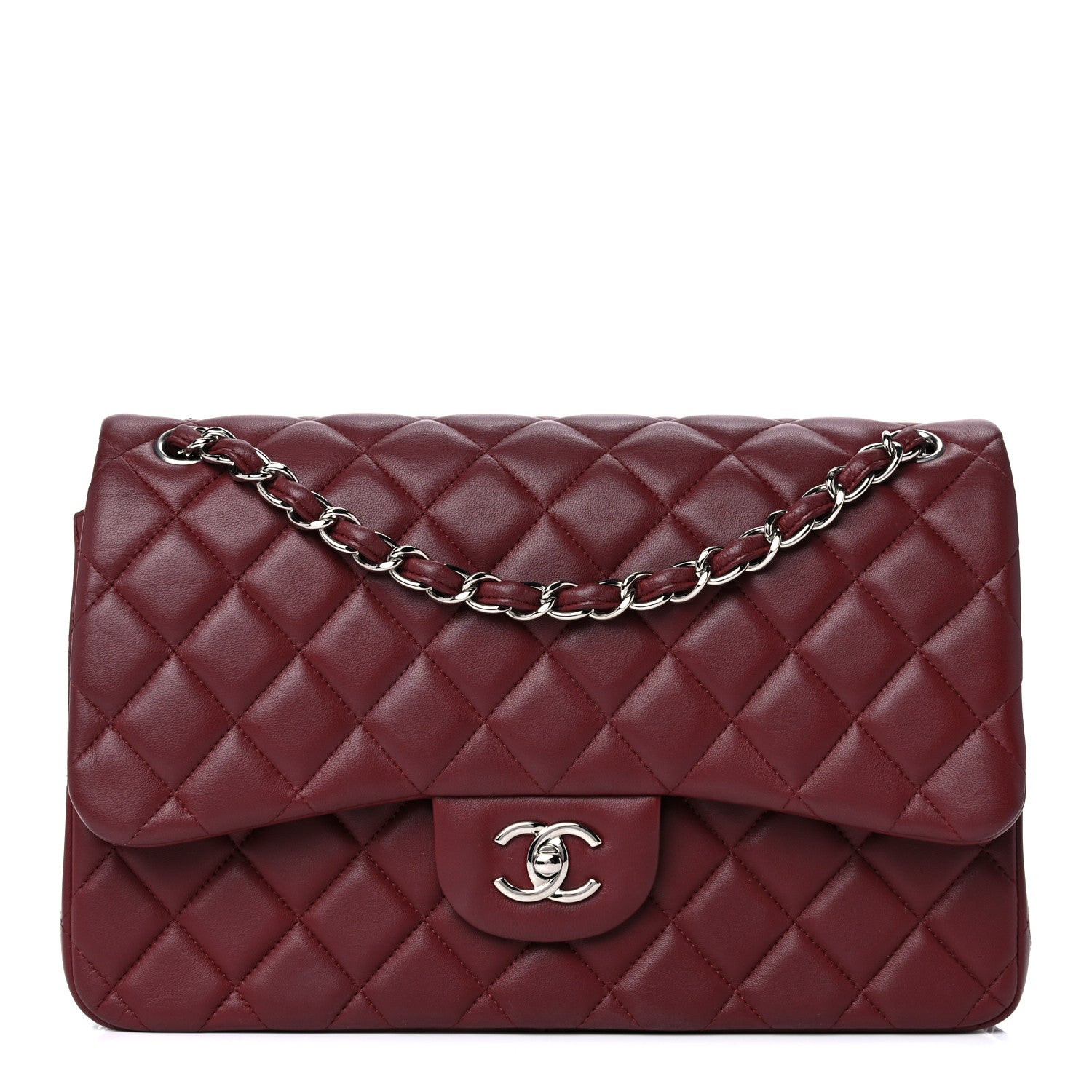 Chanel Lambskin Quilted Jumbo Double Flap Burgundy 1 of 19