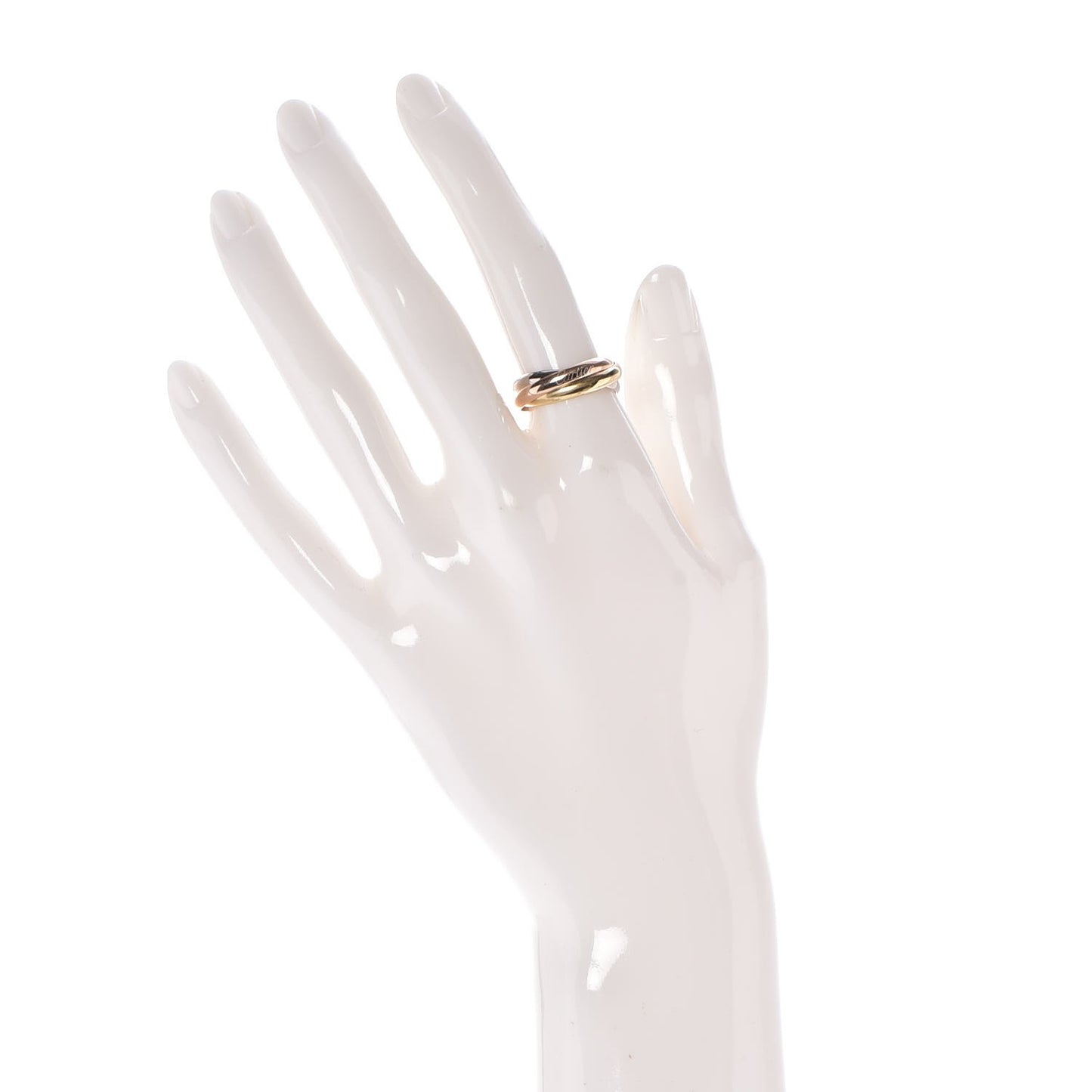 18K Pink Yellow White Gold Small Trinity Ring 53 6.25