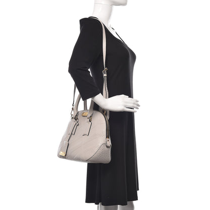 Burberry Heritage Grain Check Embossed Small Orchard Bowling Bag Stone White 2 of 14