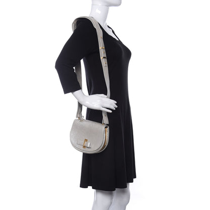 Delvaux Metallic Crispy Calfskin Mini Le Mutin Saddle Bag Antique Silver 2 of 9