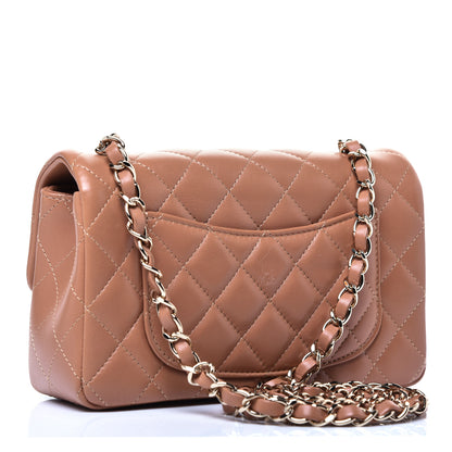 Chanel Lambskin Quilted Mini Rectangular Flap Brown 3 of 11