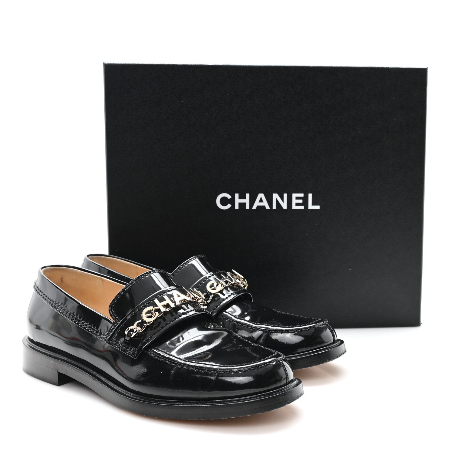 Chanel Velvet Metal CC Loafers 38 Black 10 of 10