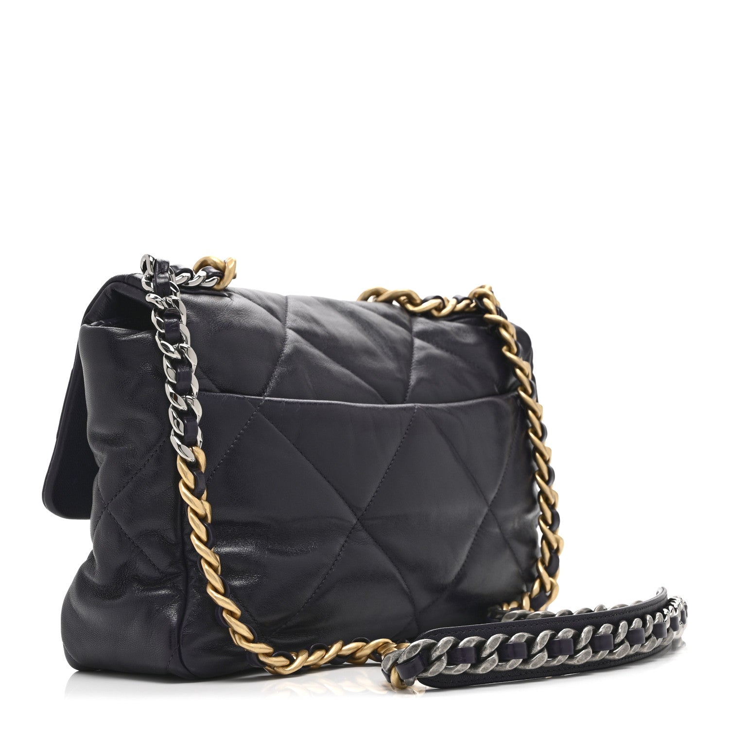 Chanel Goatskin Quilted Large Chanel 19 Flap Puple 3 of 11