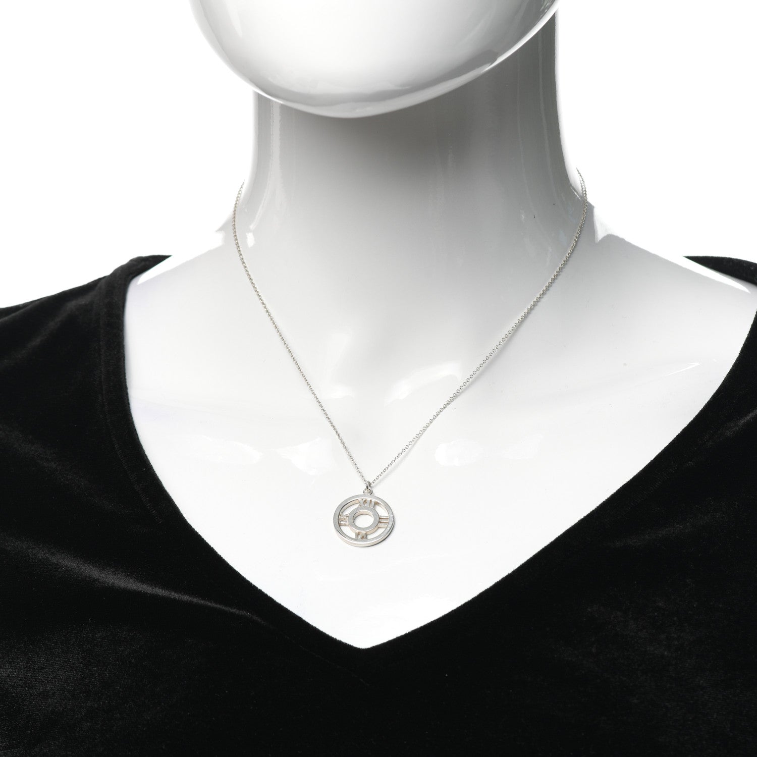 Tiffany Sterling Silver Medium Atlas Open Pendant Necklace 2 of 5