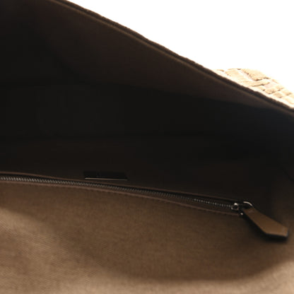 Fendi Velvet Jacquard Crystal FF Baguette Cappuccino 5 of 11