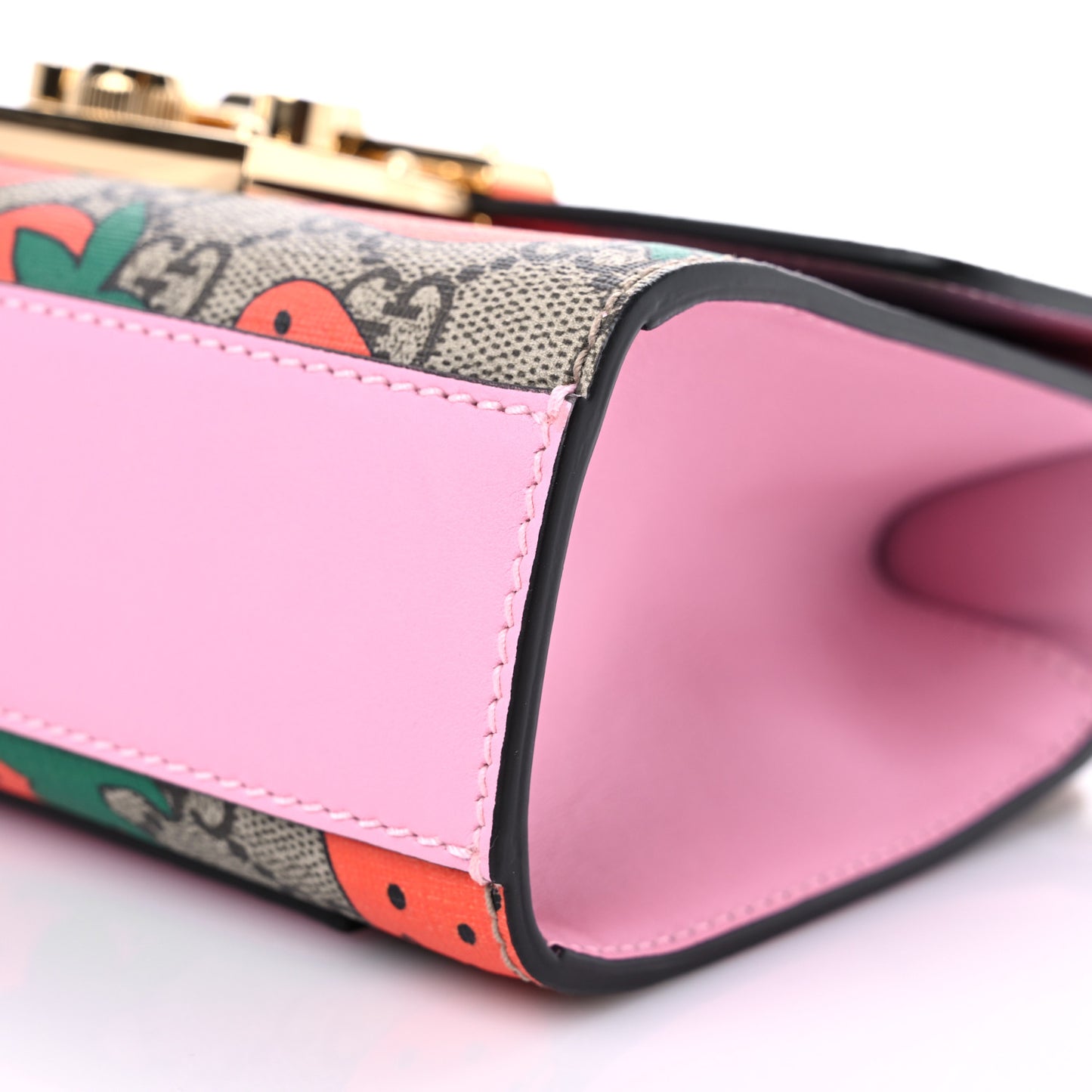 GG Supreme Monogram Strawberry Small Padlock Shoulder Bag