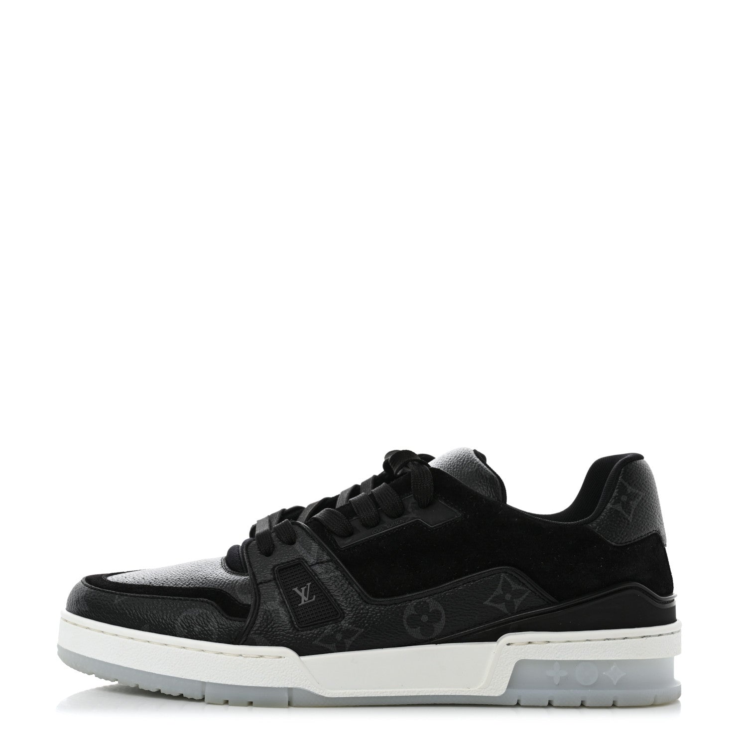 Louis Vuitton Monogram Eclipse Mens LV Trainer Sneakers 8 Black 1 of 9