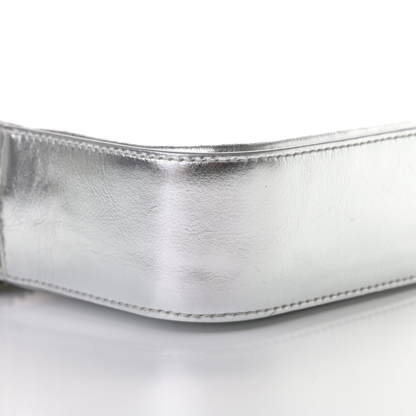 Metallic Calfskin Athini Camera Bag Silver