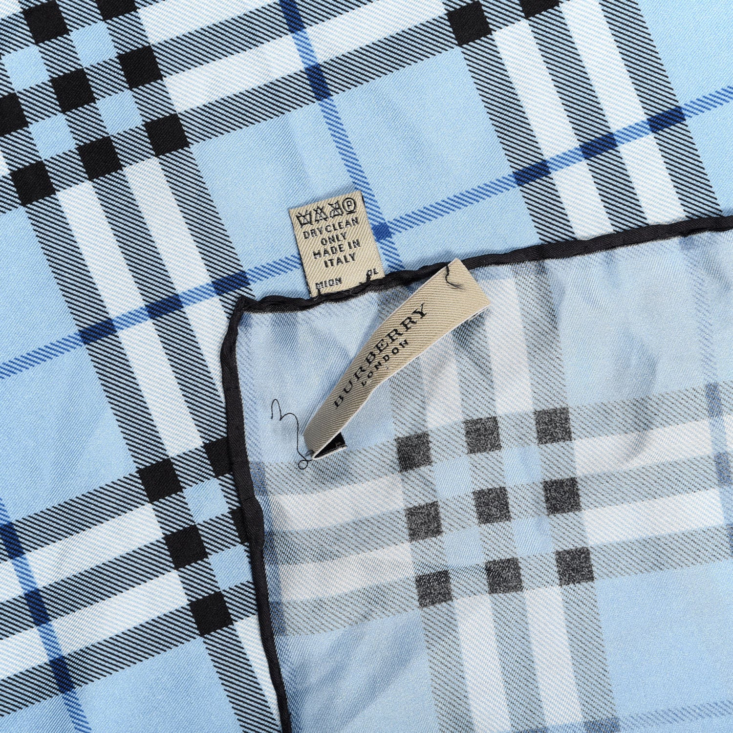 Burberry Silk Vintage Check Square Scarf Blue 3 of 4