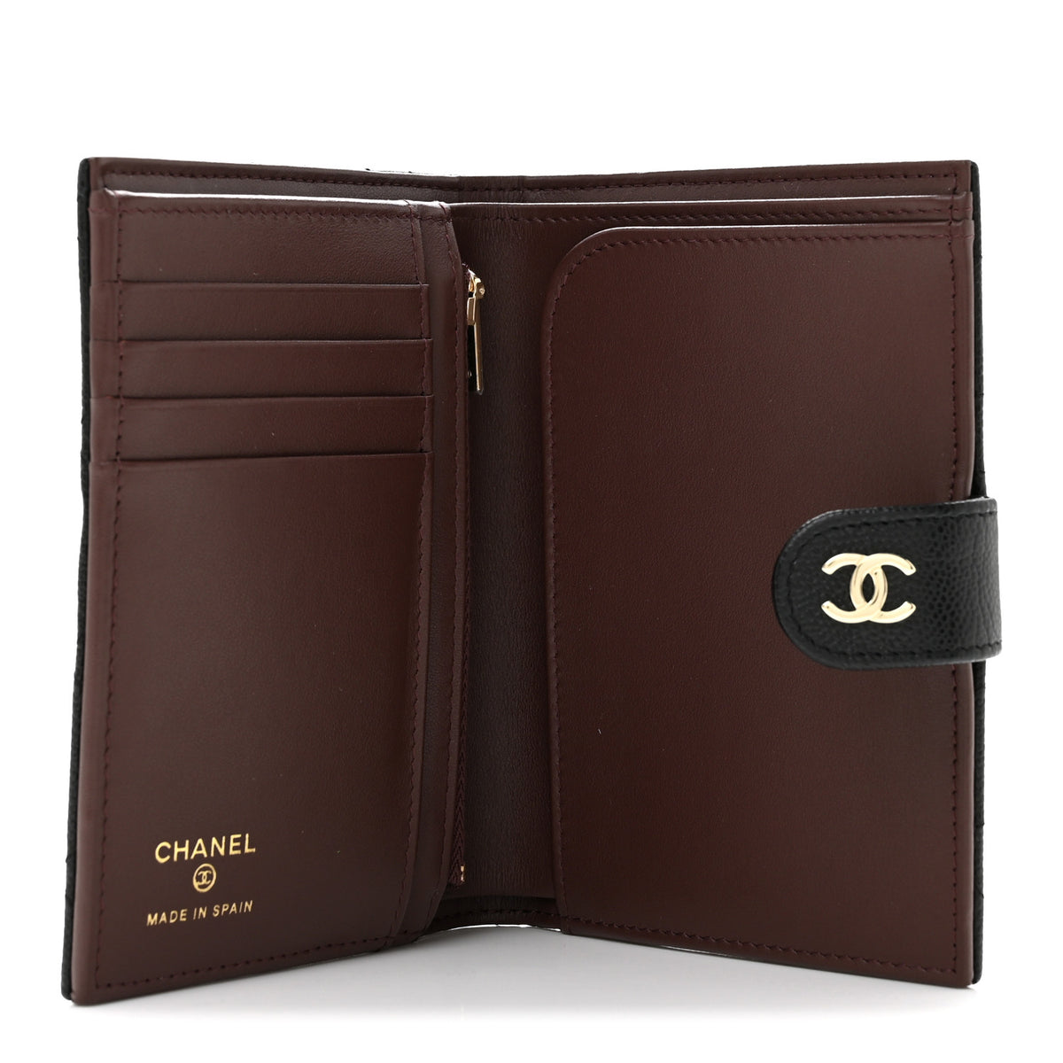 Caviar Quilted Passport Holder Black