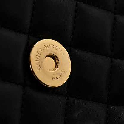 Saint Laurent Calfskin Mixed Matelasse Triquilt Small Monogram Satchel Black 14 of 14