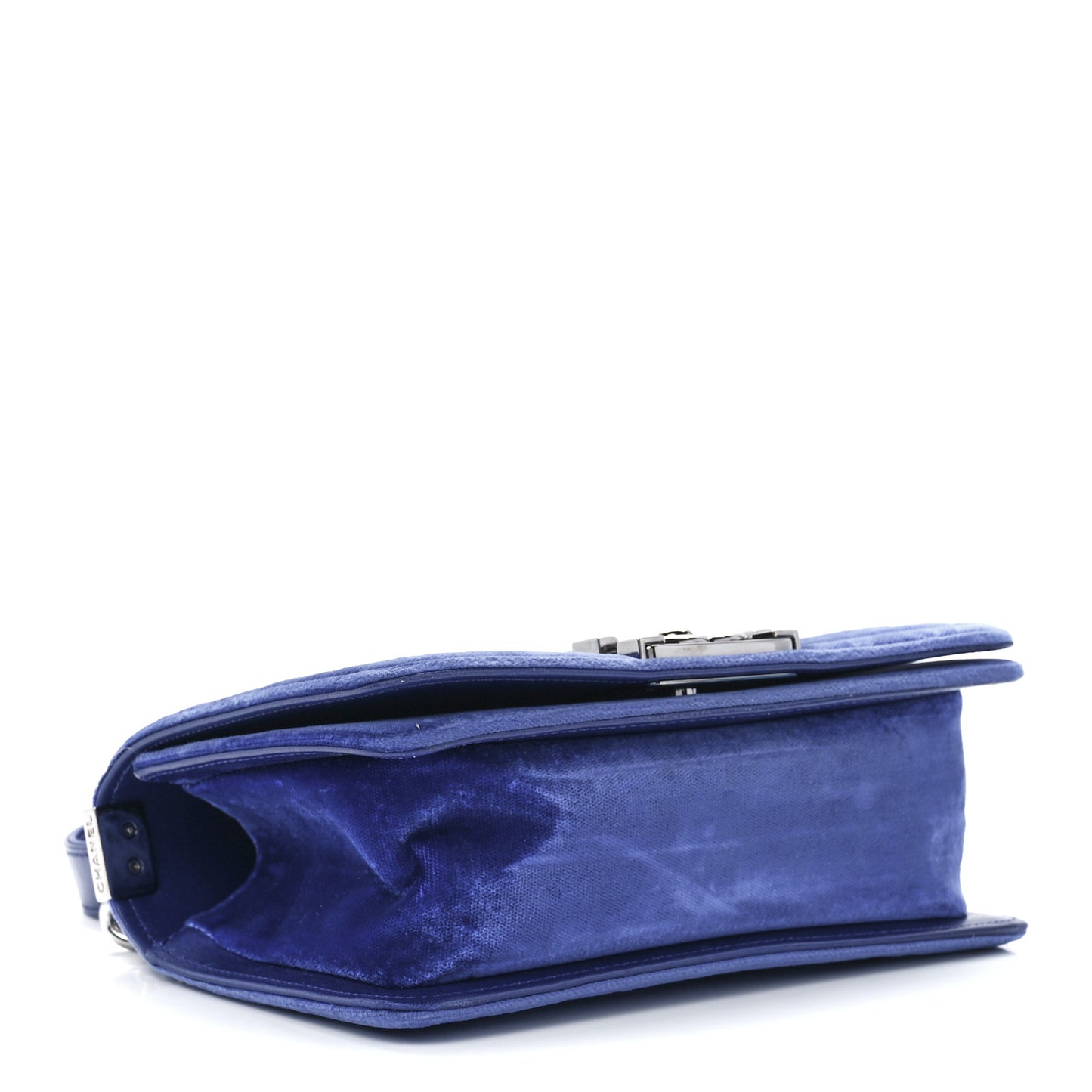 Velvet Quilted Small Boy Flap Blue