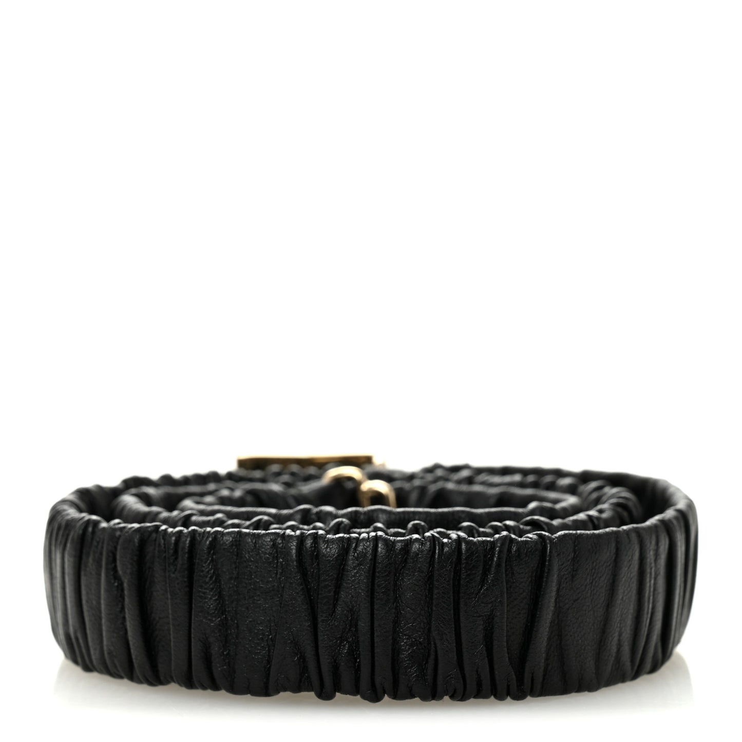 Lambskin Ruched CC Belt 75 30 Black