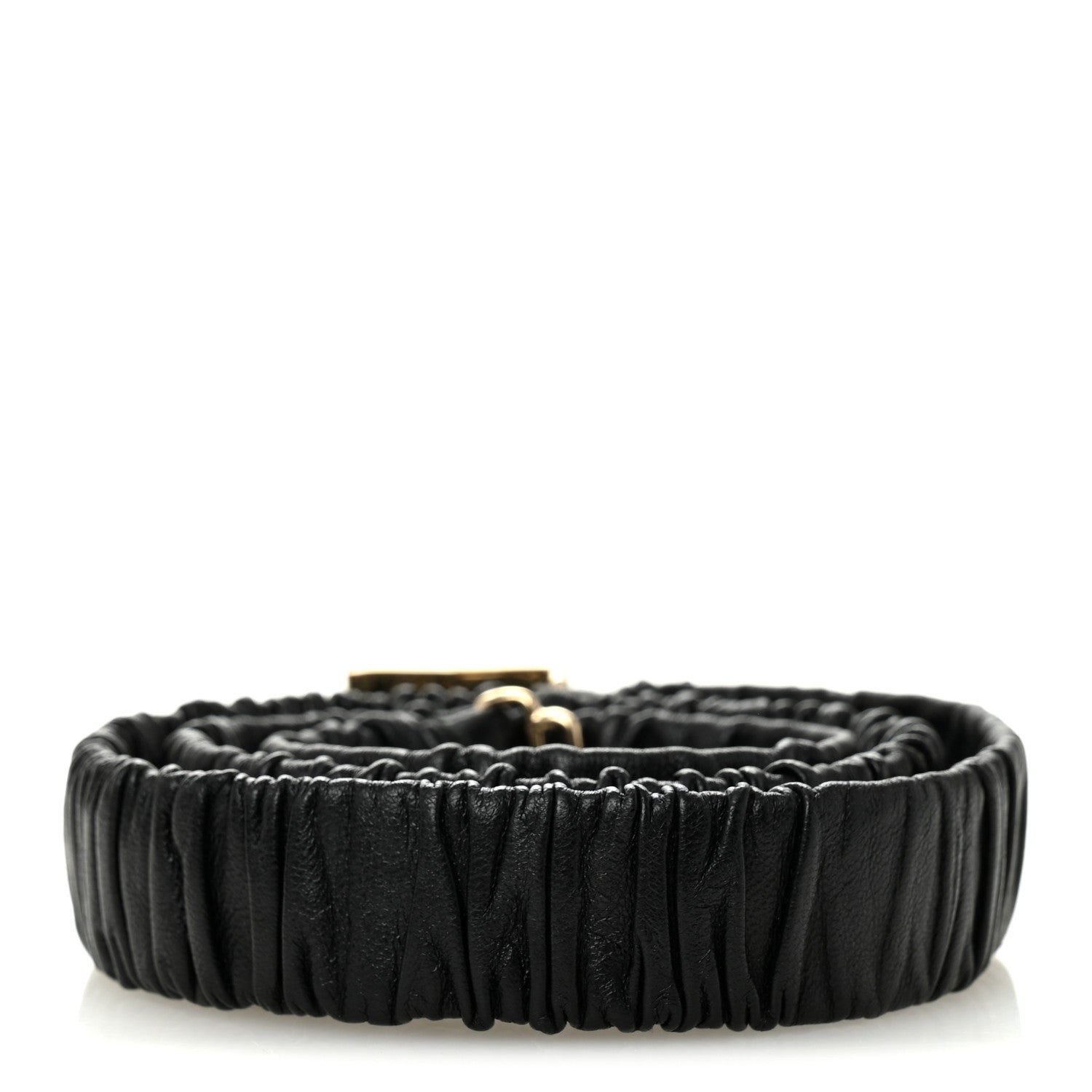 Chanel Lambskin Ruched CC Belt 75 30 Black 2 of 5