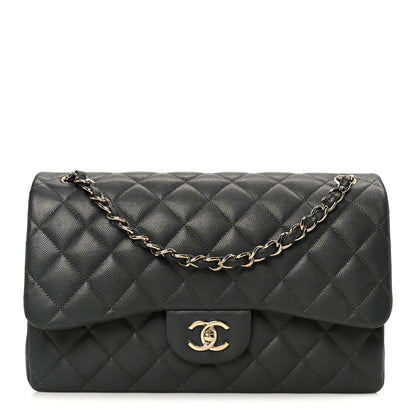 Chanel Caviar Quilted Jumbo Double Flap Dark Grey 1 of 11