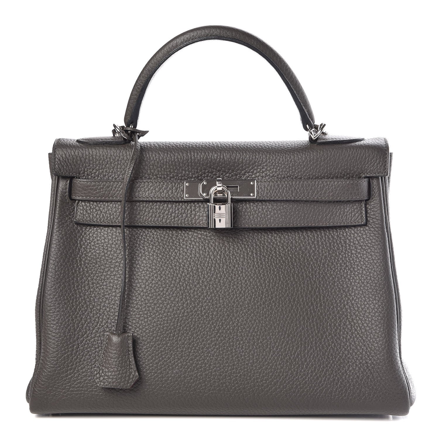 Hermes Taurillon Clemence Horseshoe Kelly Retourne 32 Graphite Tosca 1 of 41