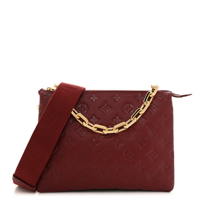 Louis Vuitton Lambskin Embossed Monogram Coussin PM Wine 1 of 9