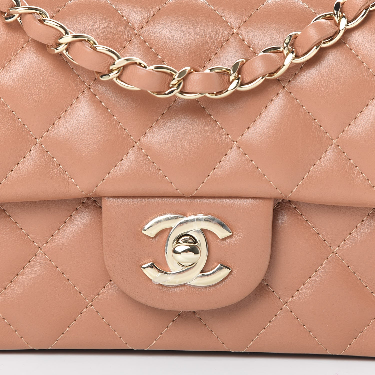 Chanel Lambskin Quilted Mini Rectangular Flap Brown 8 of 10