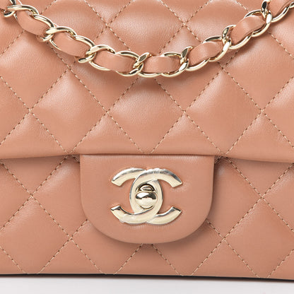 Chanel Lambskin Quilted Mini Rectangular Flap Brown 8 of 10