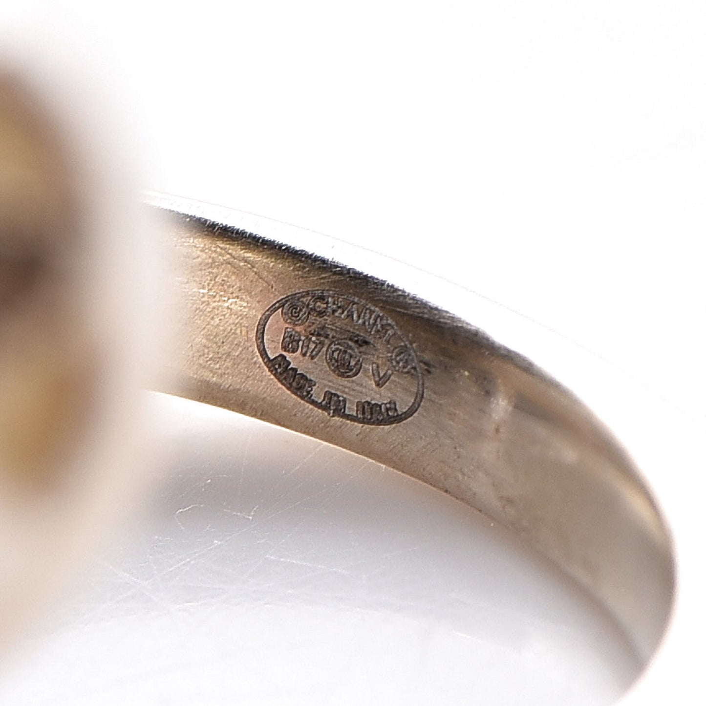 Pearl CC Ring 6 Gold Pearly White