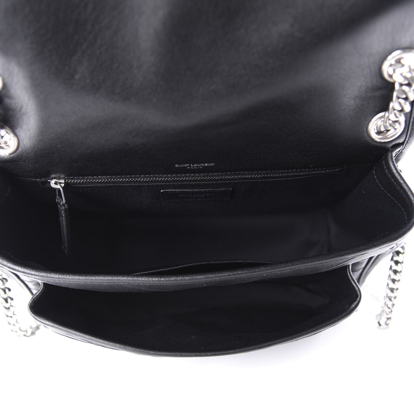 Lambskin Matelasse Monogram Microstud Medium Niki Chain Satchel Black