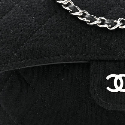 Chanel Jersey Fabric Quilted Foldable Tote With Chain Black Multicolor 13 of 18