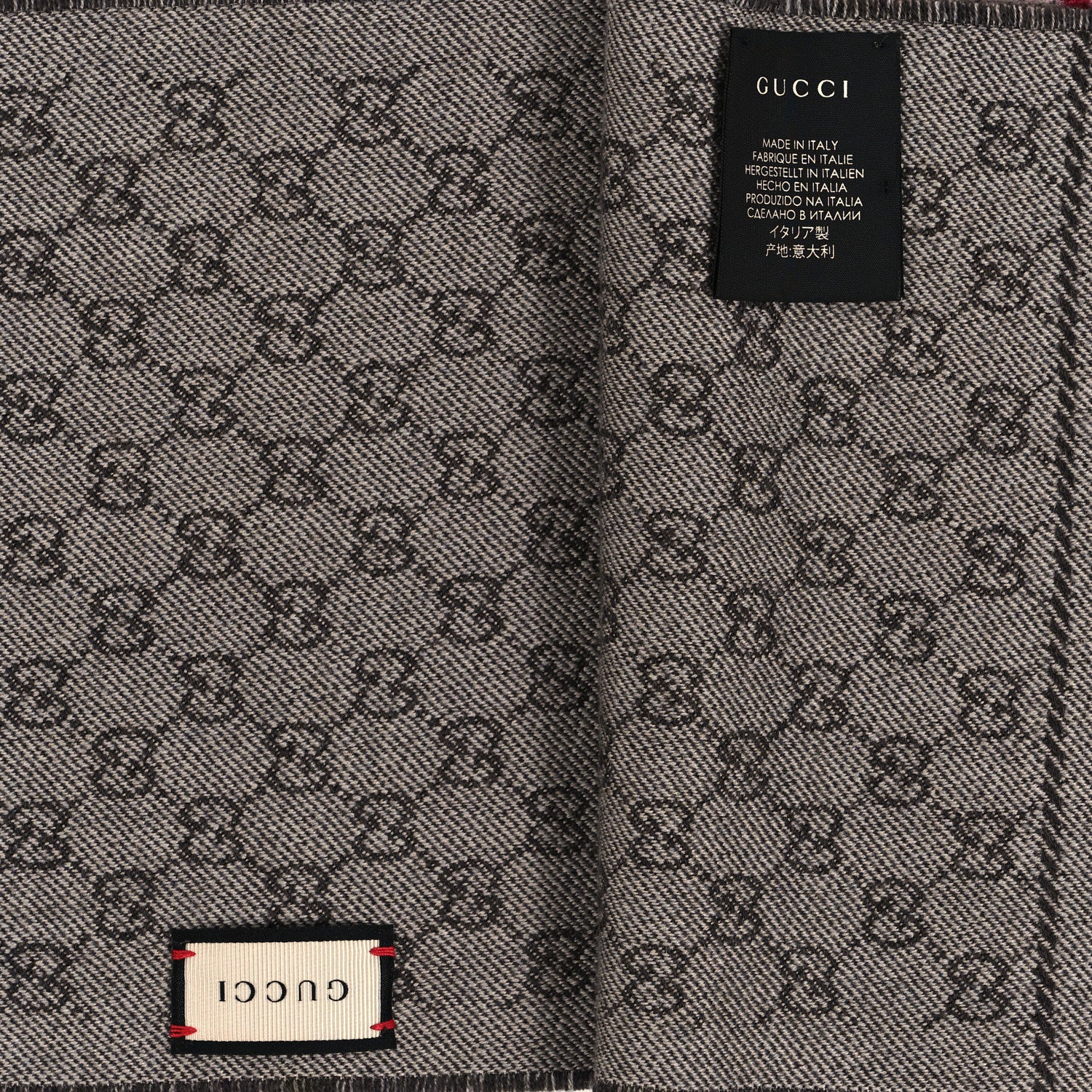 Gucci Wool GG Monogram Miniorophin Scarf Shell Pink 3 of 4