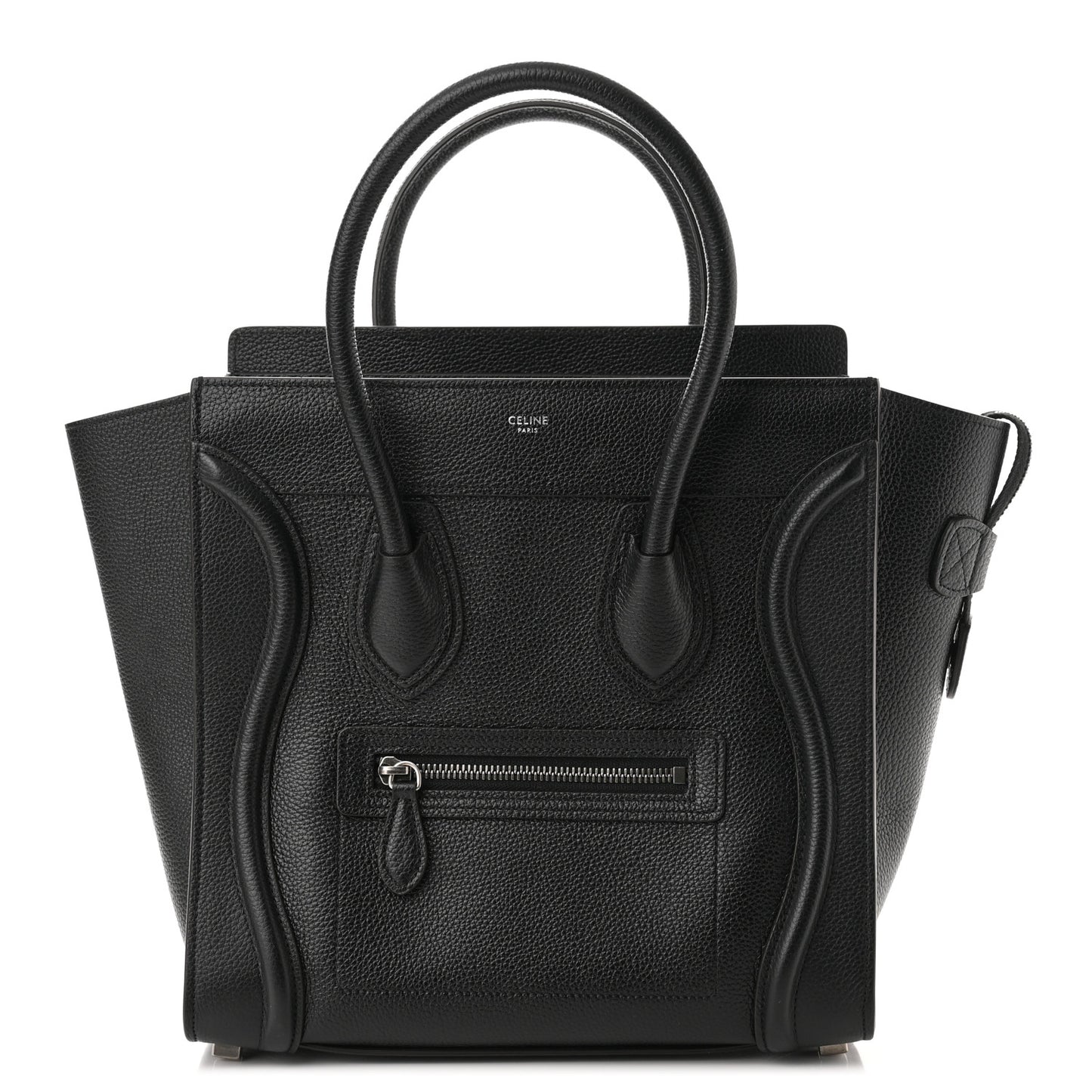 Drummed Calfskin Micro Luggage Black
