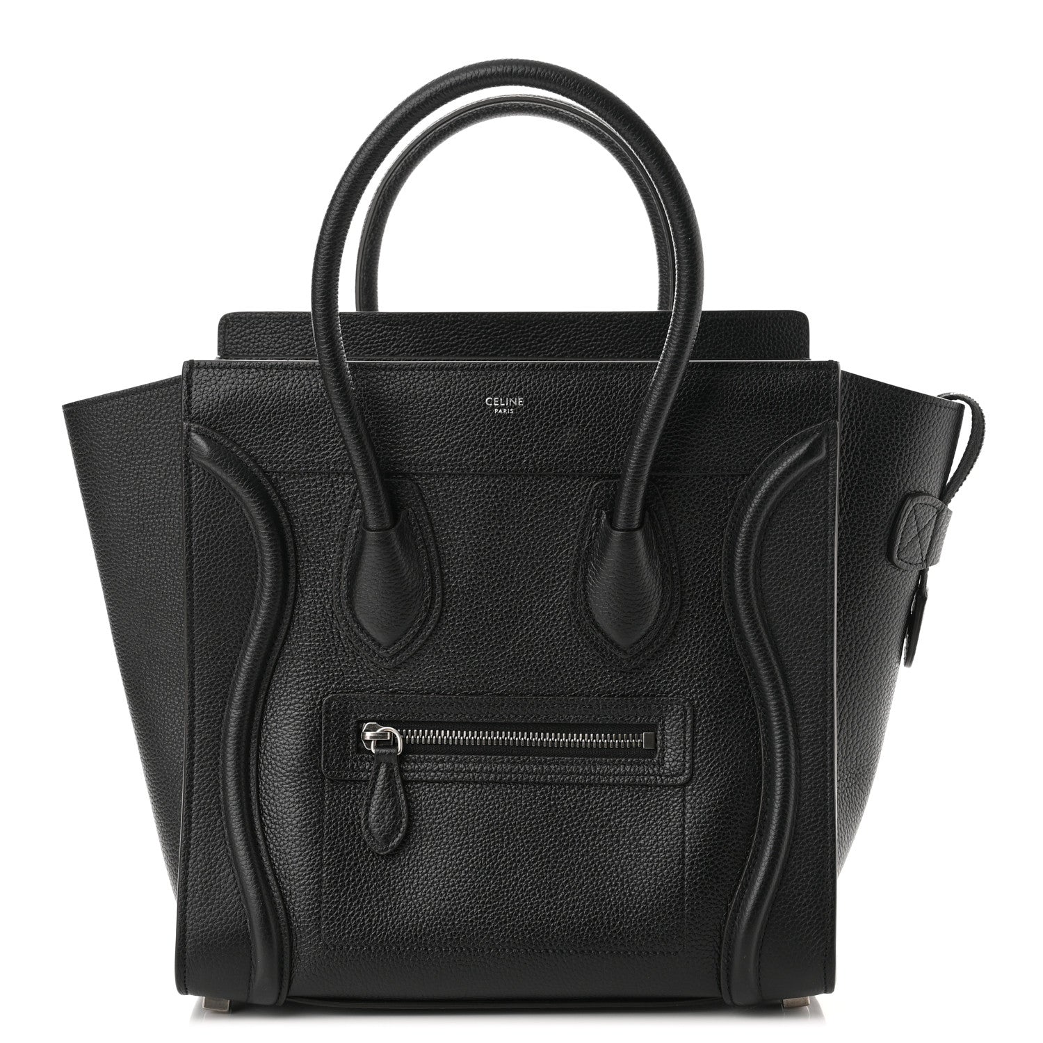 Celine Drummed Calfskin Micro Luggage Black 1 of 10
