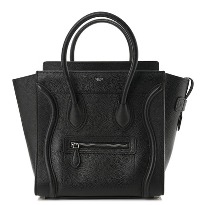 Celine Drummed Calfskin Micro Luggage Black 1 of 10