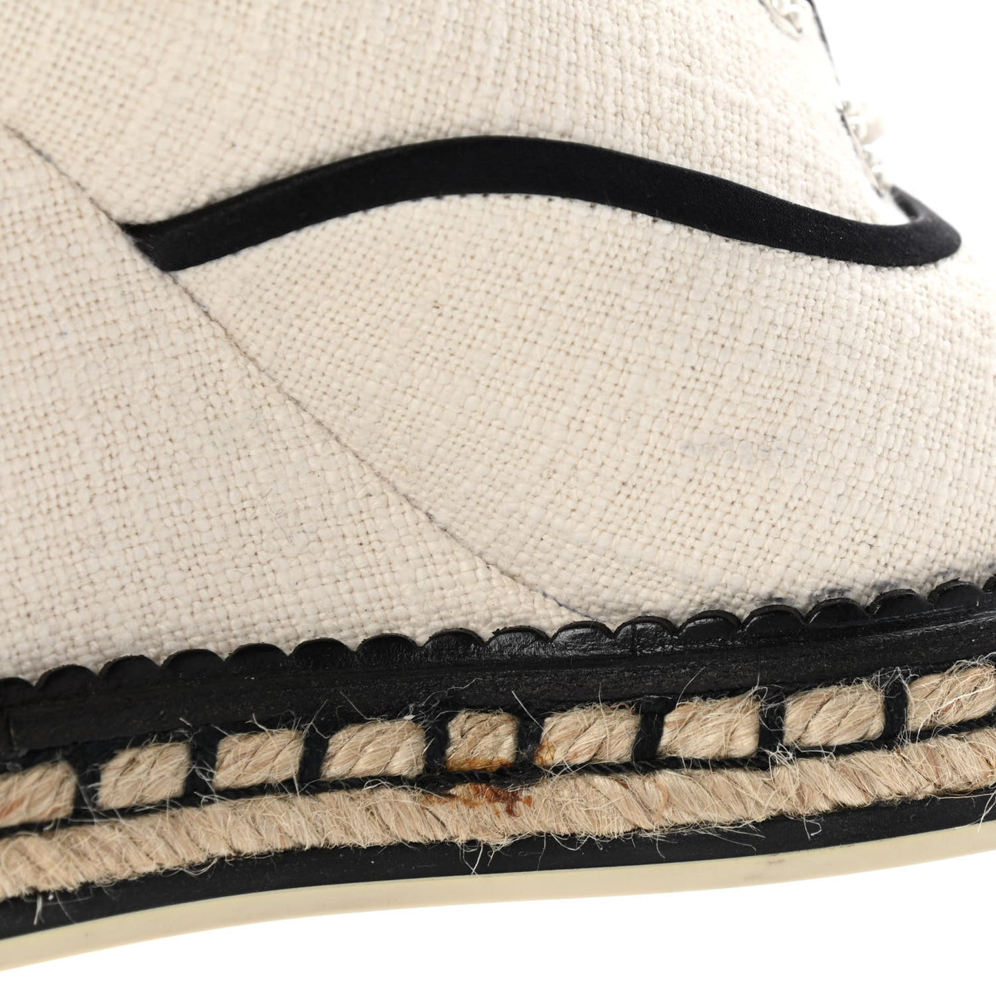 Raffia Lace Up Wedge Espadrilles 37.5 Beige