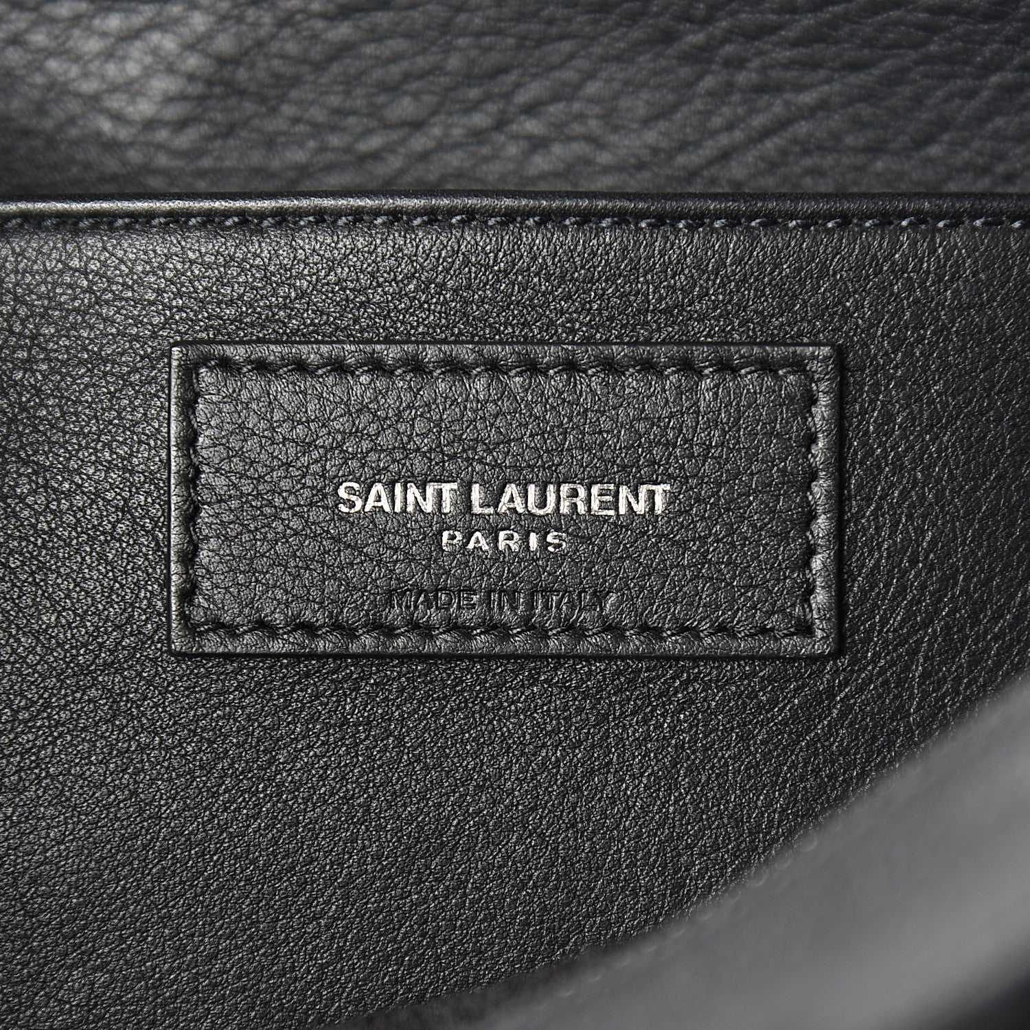 Saint Laurent Smooth Calfskin Crocodile Embossed Small Monogram Downtown Cabas Black 5 of 9