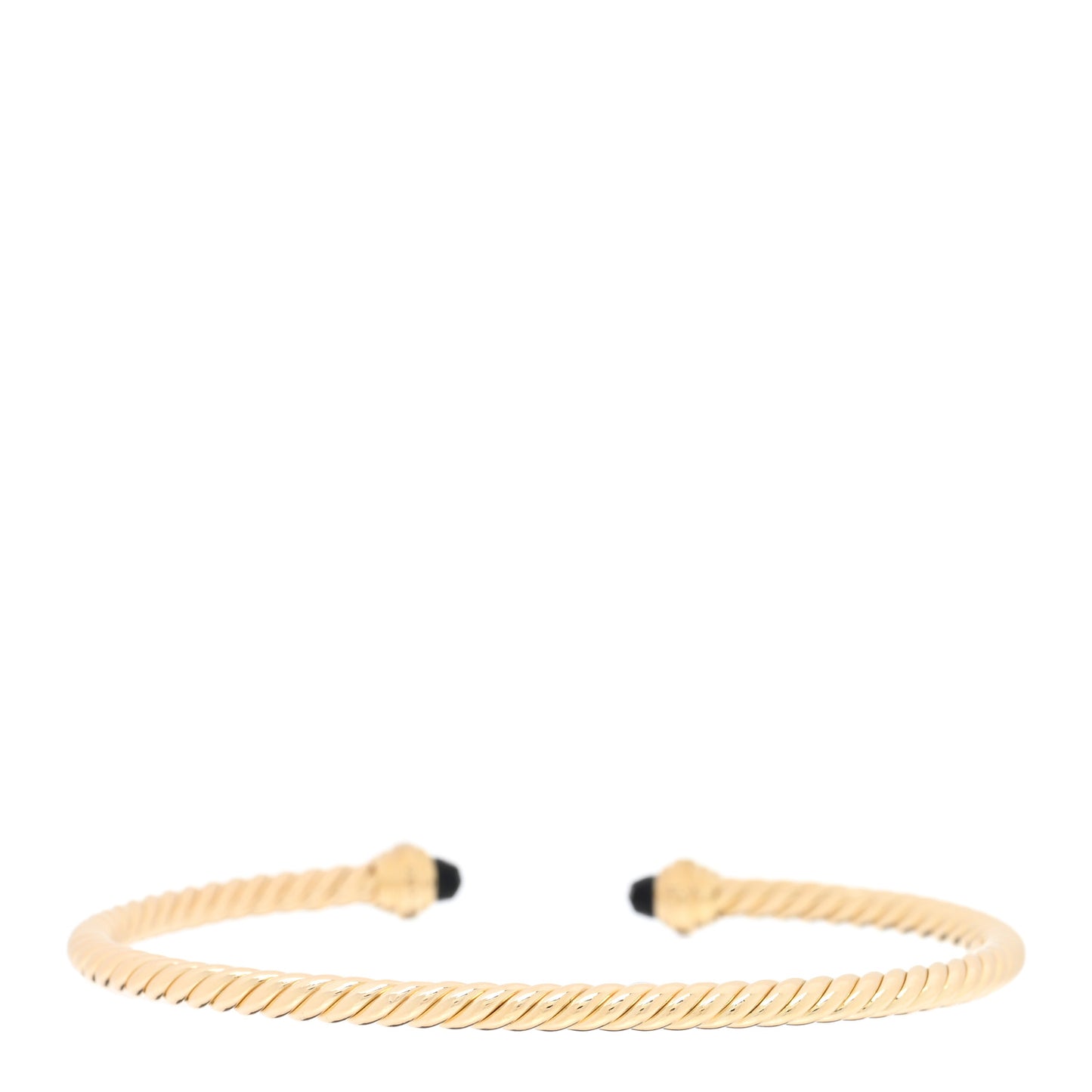18K Yellow Gold Diamond Black Onyx 3mm Cablespira Bracelet